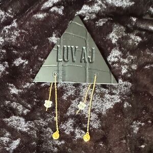 Luv Aj Gold Chain Drop Earrings with Spiral Charm